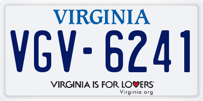 VA license plate VGV6241