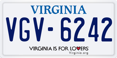 VA license plate VGV6242