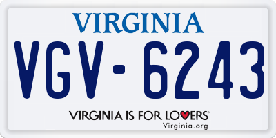 VA license plate VGV6243