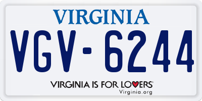VA license plate VGV6244