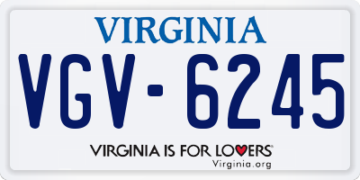 VA license plate VGV6245