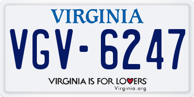 VA license plate VGV6247