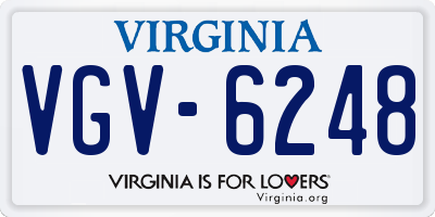 VA license plate VGV6248