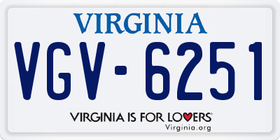 VA license plate VGV6251