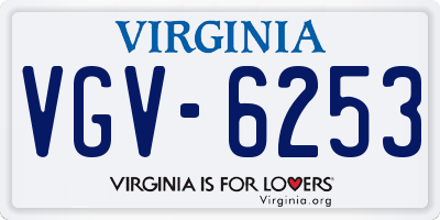 VA license plate VGV6253