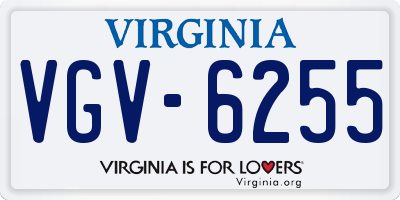 VA license plate VGV6255