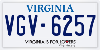 VA license plate VGV6257