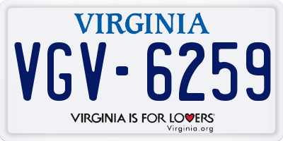 VA license plate VGV6259