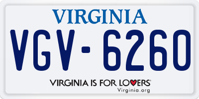 VA license plate VGV6260