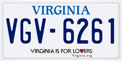 VA license plate VGV6261