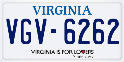 VA license plate VGV6262