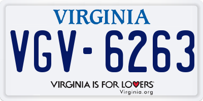 VA license plate VGV6263