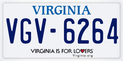 VA license plate VGV6264