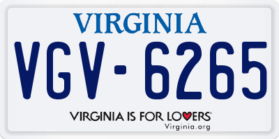 VA license plate VGV6265