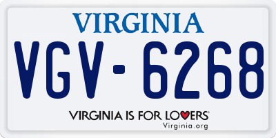 VA license plate VGV6268