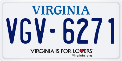 VA license plate VGV6271