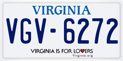 VA license plate VGV6272