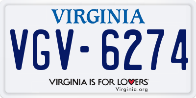 VA license plate VGV6274