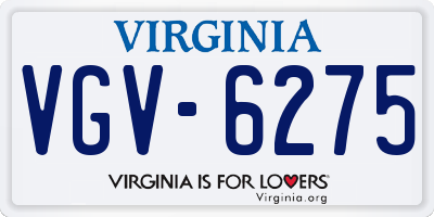 VA license plate VGV6275