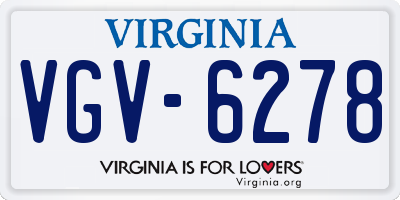 VA license plate VGV6278