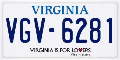 VA license plate VGV6281
