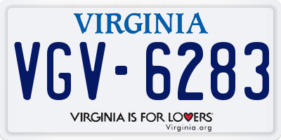 VA license plate VGV6283