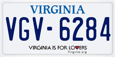 VA license plate VGV6284