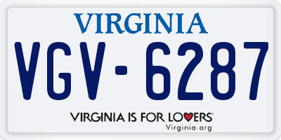 VA license plate VGV6287