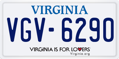 VA license plate VGV6290