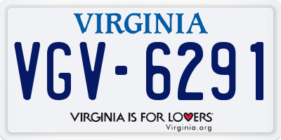 VA license plate VGV6291