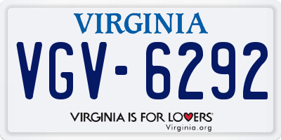 VA license plate VGV6292