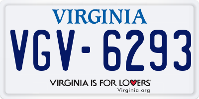 VA license plate VGV6293