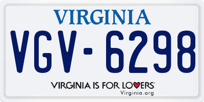 VA license plate VGV6298