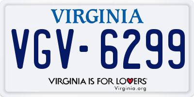 VA license plate VGV6299