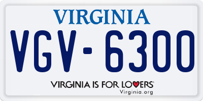 VA license plate VGV6300