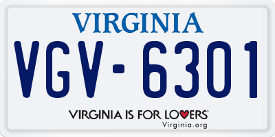 VA license plate VGV6301