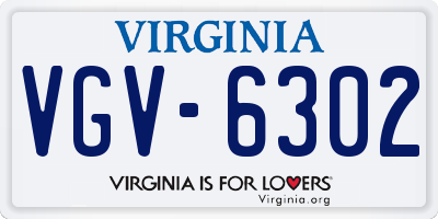 VA license plate VGV6302