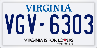 VA license plate VGV6303