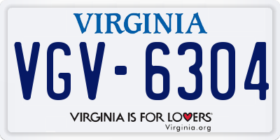 VA license plate VGV6304
