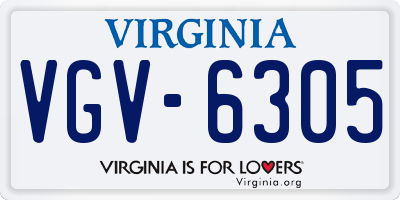 VA license plate VGV6305