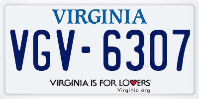 VA license plate VGV6307