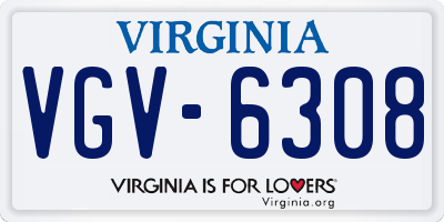 VA license plate VGV6308