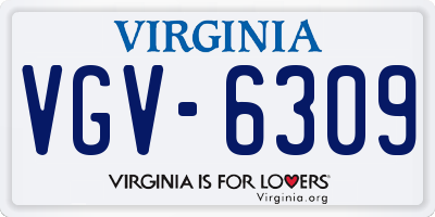 VA license plate VGV6309