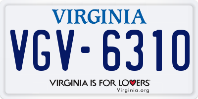 VA license plate VGV6310