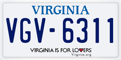 VA license plate VGV6311