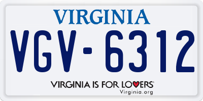 VA license plate VGV6312