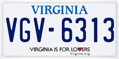 VA license plate VGV6313