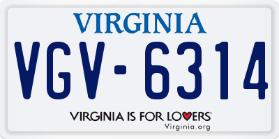 VA license plate VGV6314