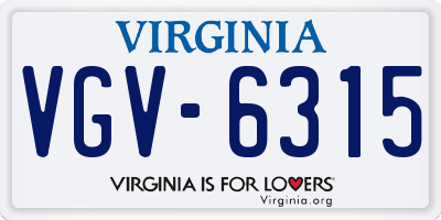 VA license plate VGV6315
