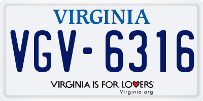 VA license plate VGV6316